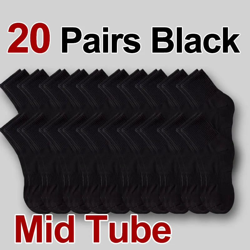 5/10/20 Pairs Neutral Solid Color Socks