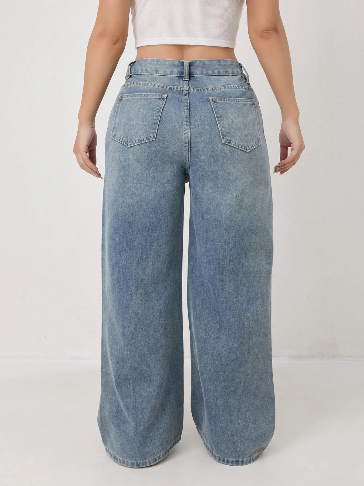 Women's Loose Fit Casual High Waist Jeans