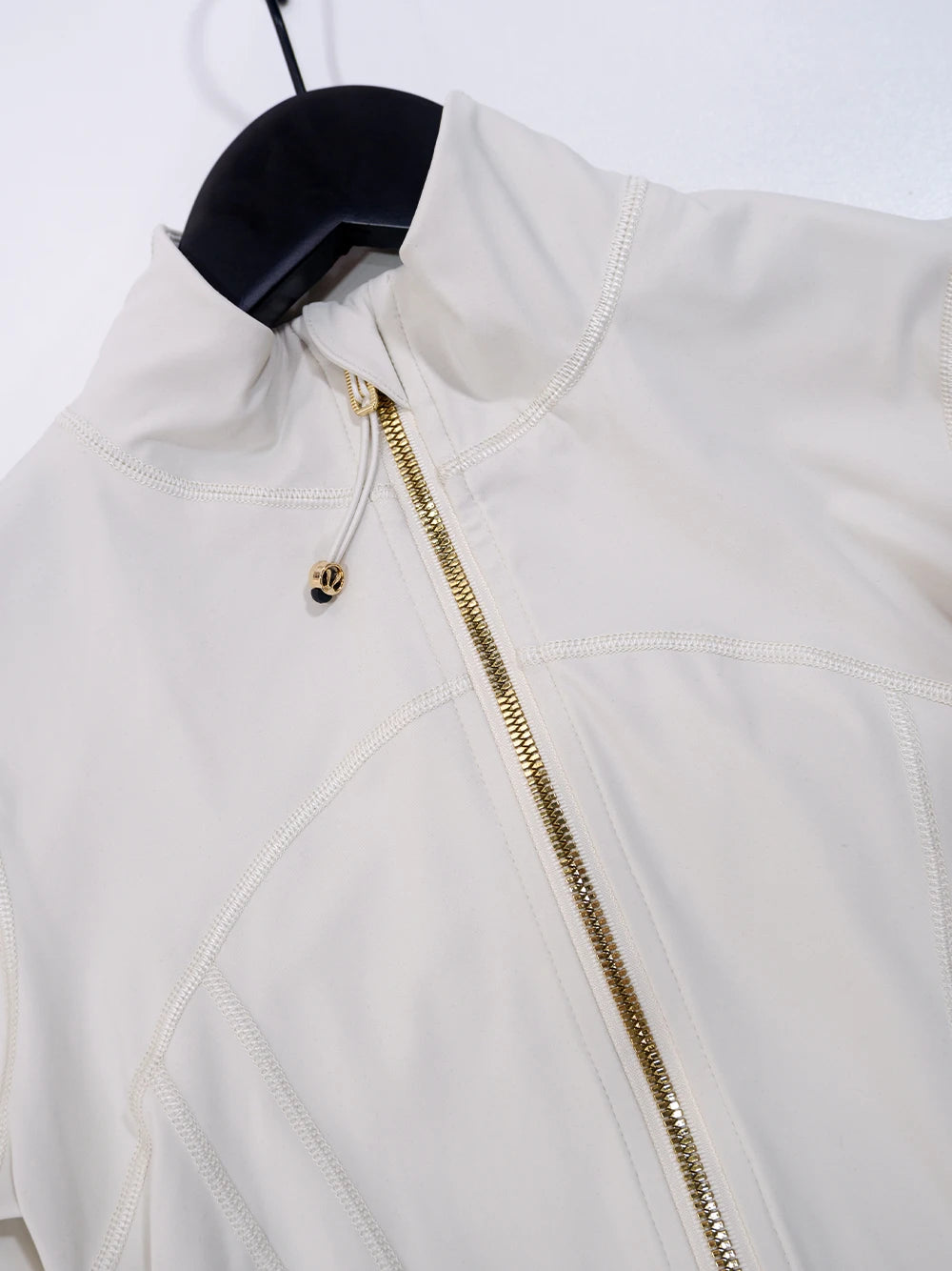 Gold zipper jacket and yoga pants set