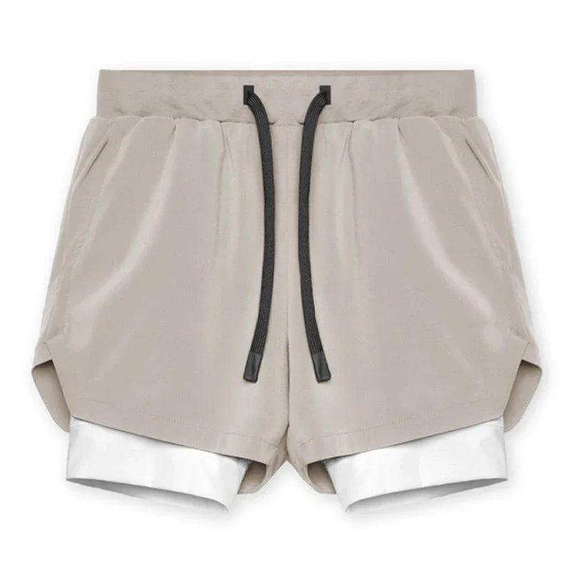 Men's Gyms Fitness 2 in 1 Quick Dry Shorts