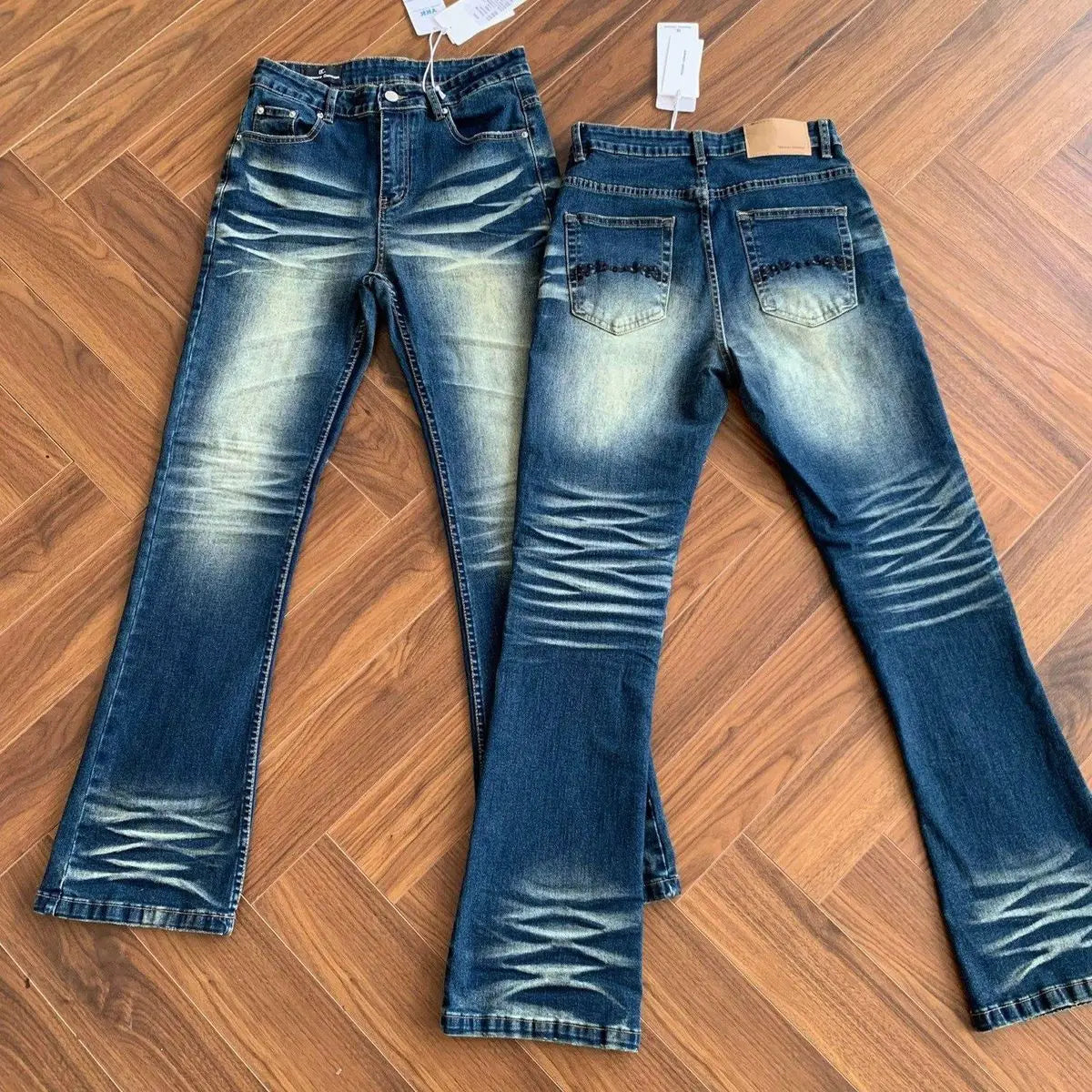 Washed Cat Beard Jeans