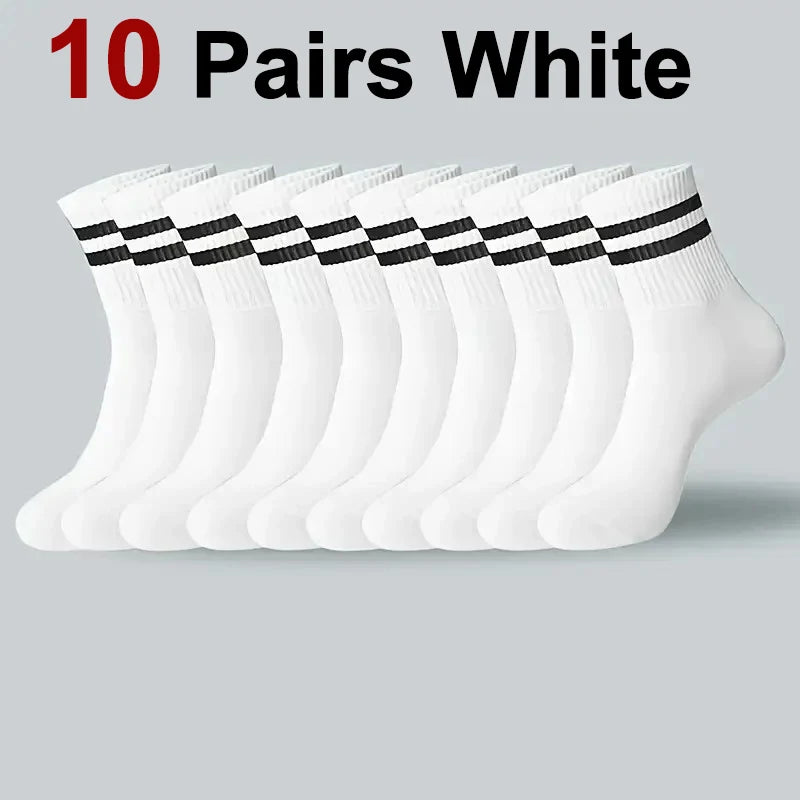 5/10/20 Pairs Neutral Solid Color Socks