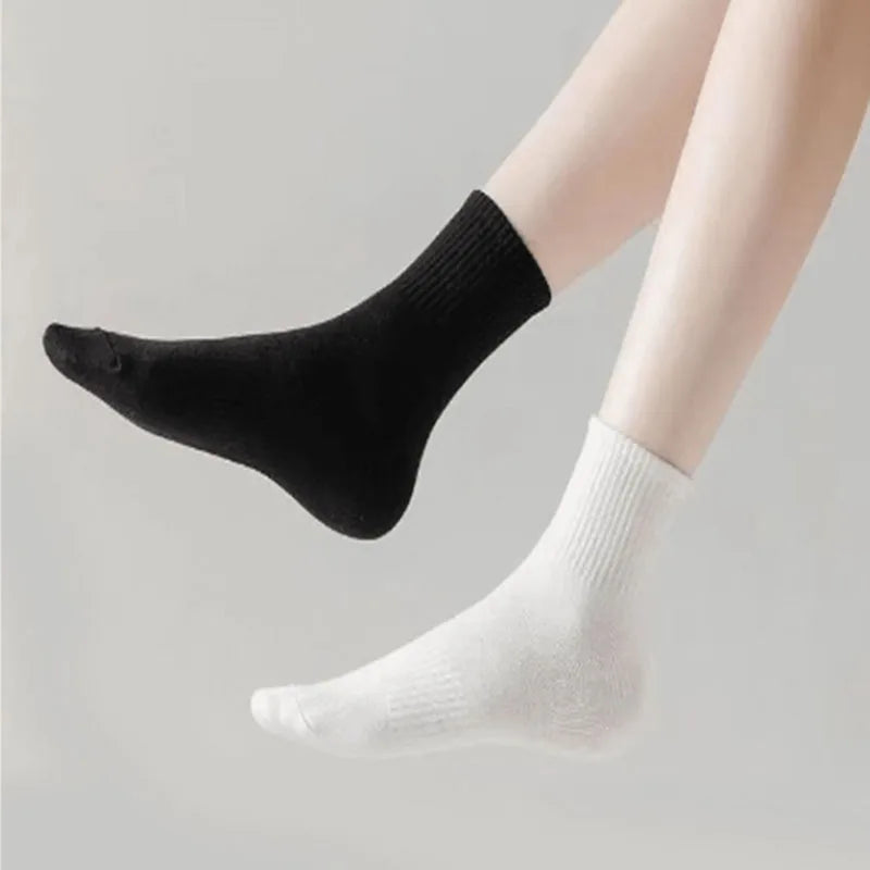 5/10/20 Pairs Neutral Solid Color Socks