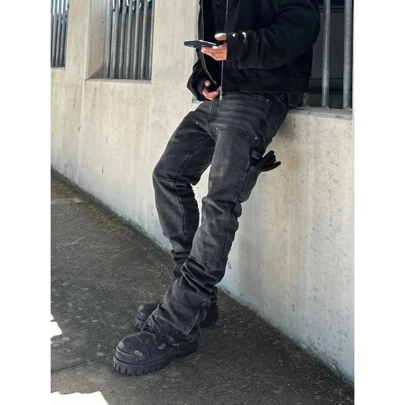 Men's Distressed Bootcut Jeans