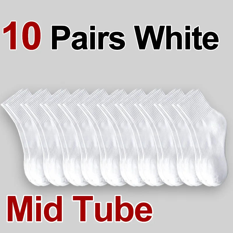 5/10/20 Pairs Neutral Solid Color Socks