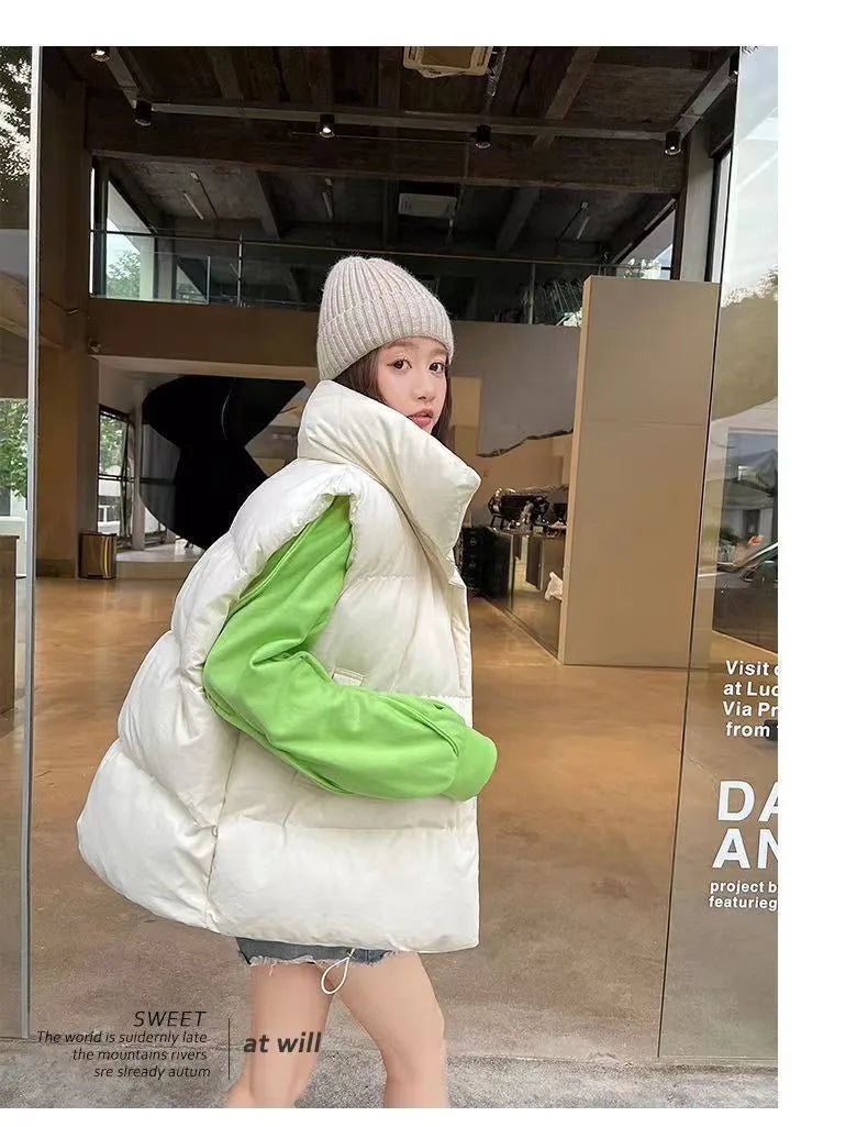 \Women's Stand Collar Zipper Vest