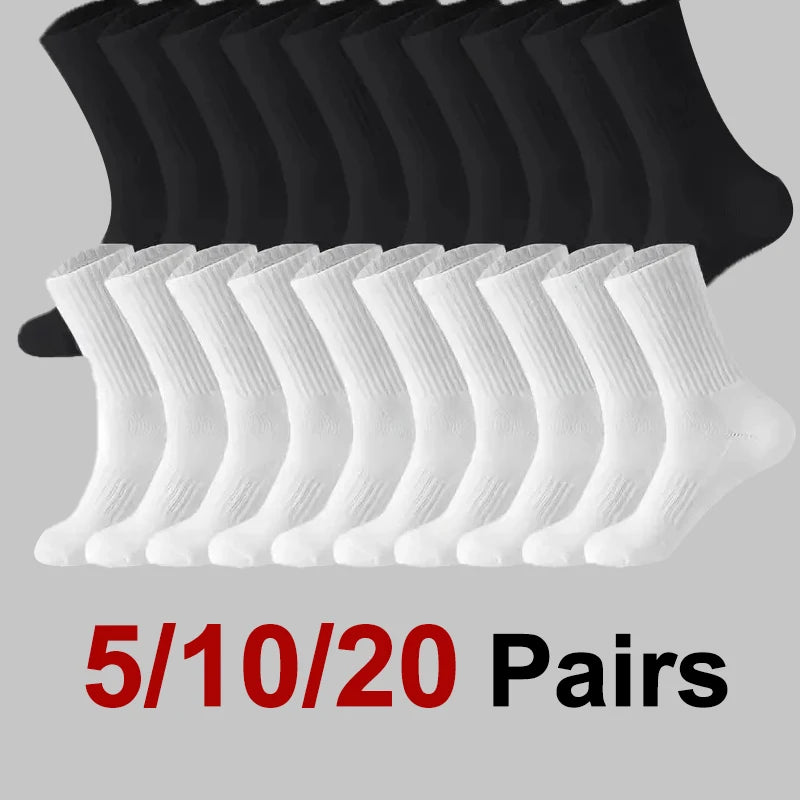 5/10/20 Pairs Neutral Solid Color Socks