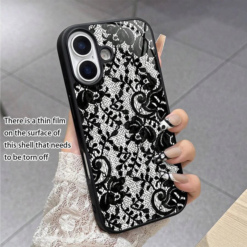 Lace Pattern Silicone Cover For iPhone