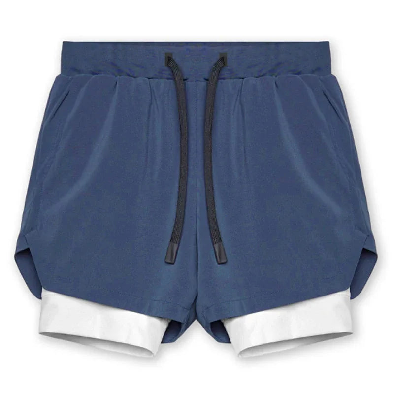 Men's Gyms Fitness 2 in 1 Quick Dry Shorts