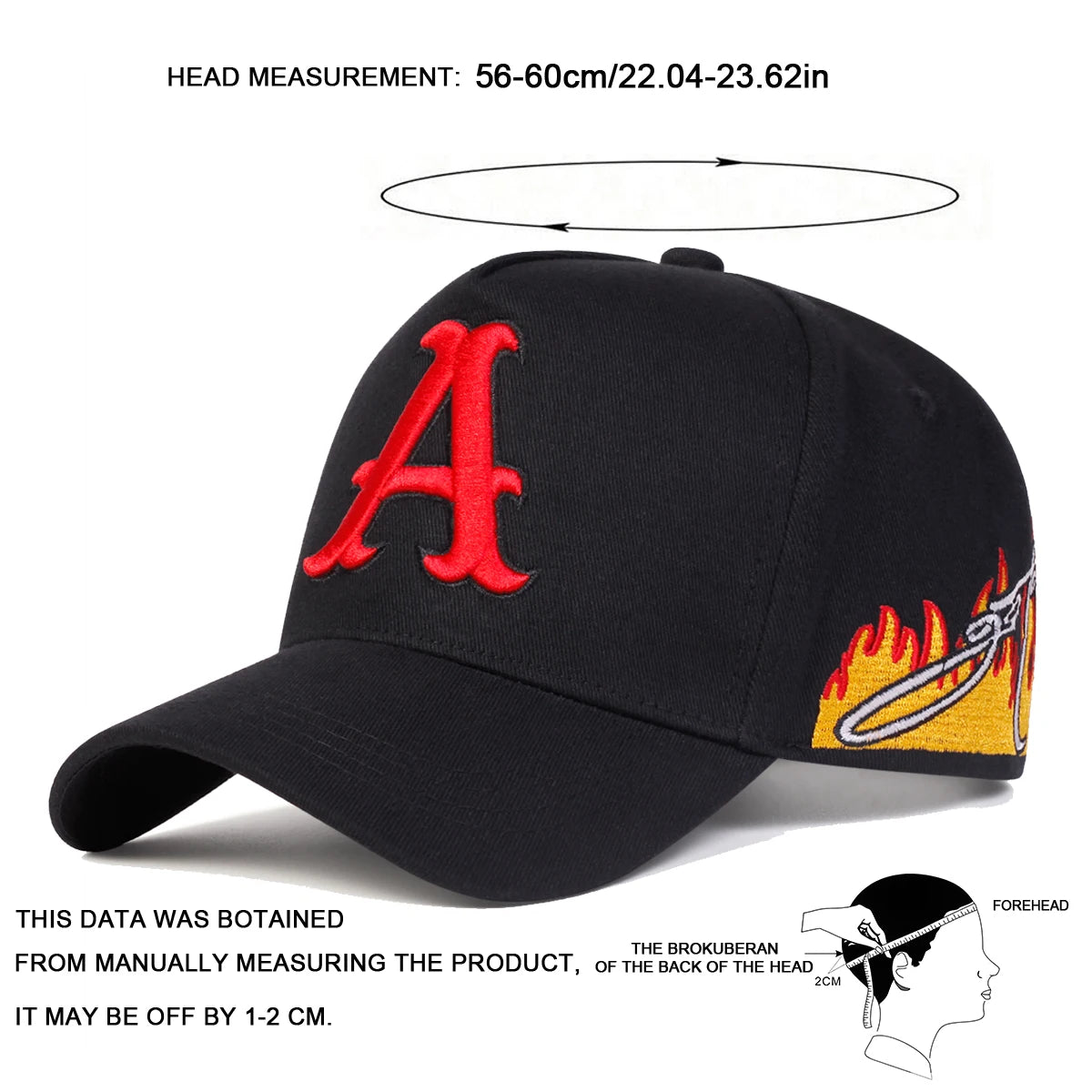 Adjustable Letter A Embroidery Baseball Caps