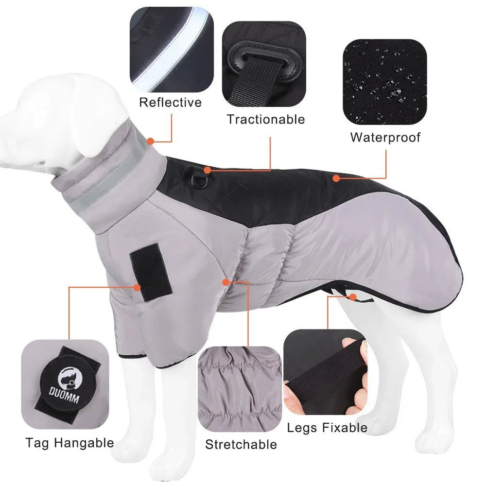 Reflective High Collar Warm Large Dog Coats