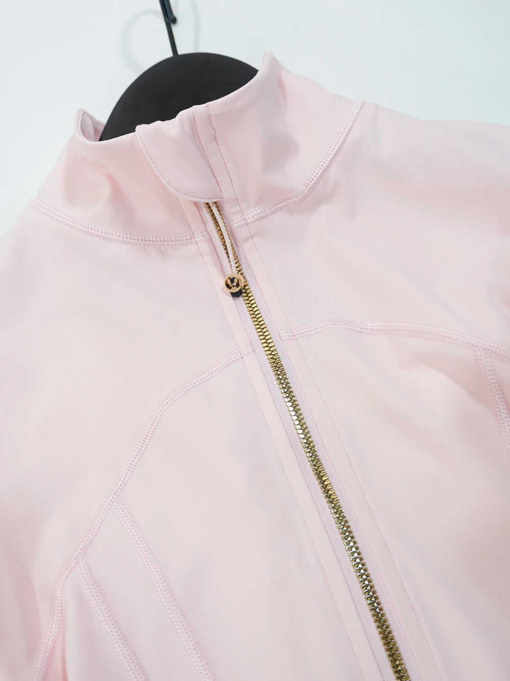Gold zipper jacket and yoga pants set