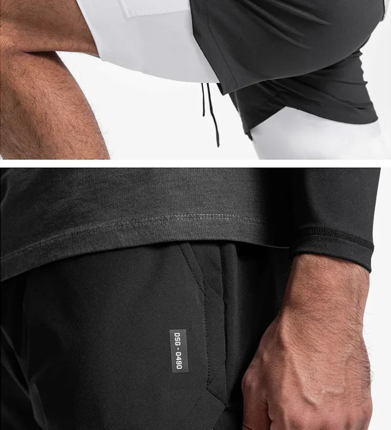 Men's Gyms Fitness 2 in 1 Quick Dry Shorts