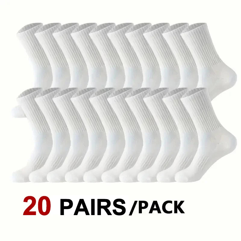 5/10/20 Pairs Neutral Solid Color Socks