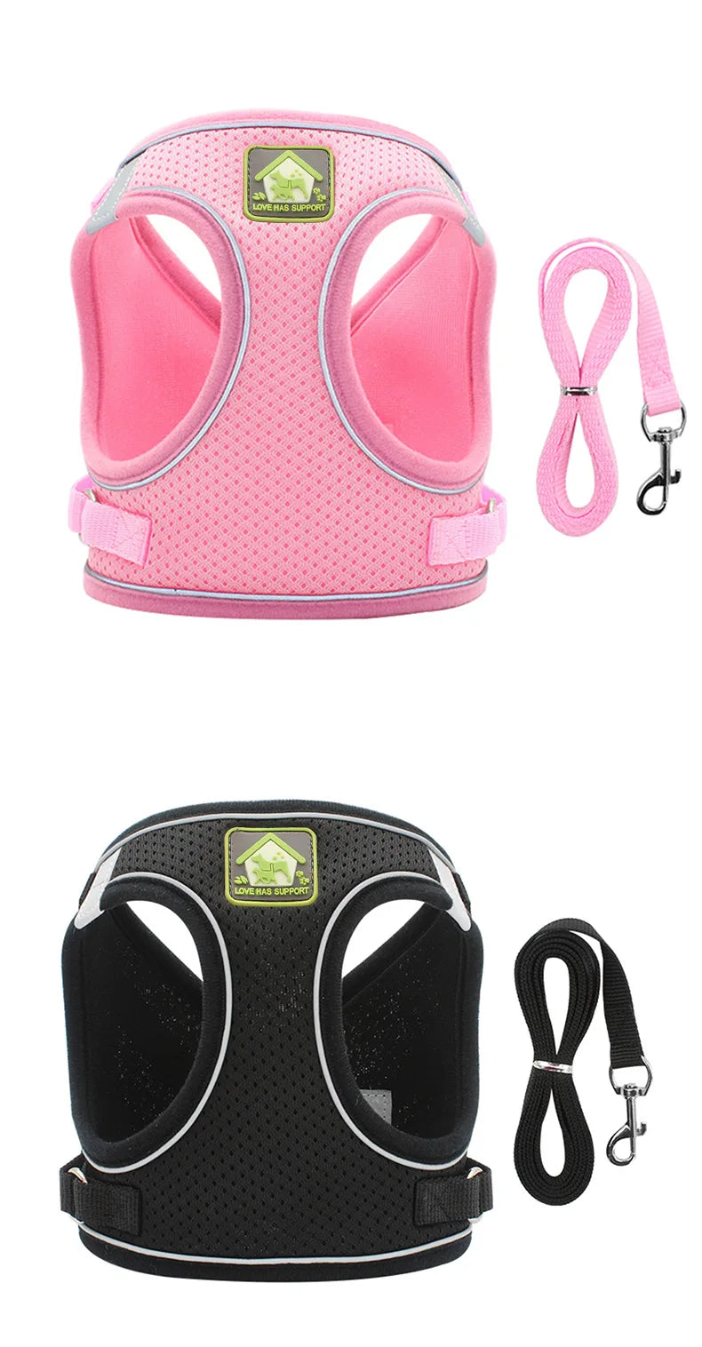 Reflective Pet Harness And Leash Set For Dog & Cat