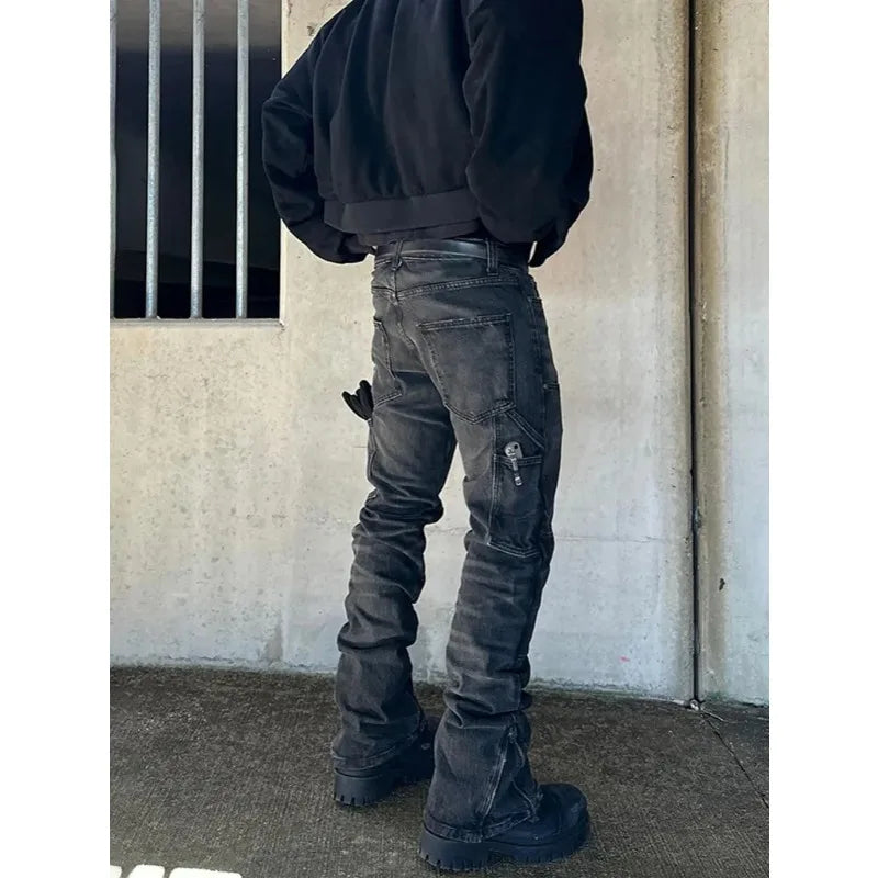 Men's Distressed Bootcut Jeans