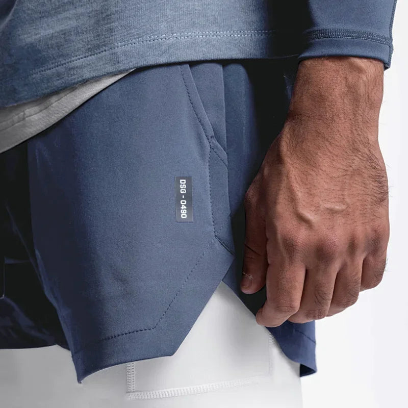 Men's Gyms Fitness 2 in 1 Quick Dry Shorts