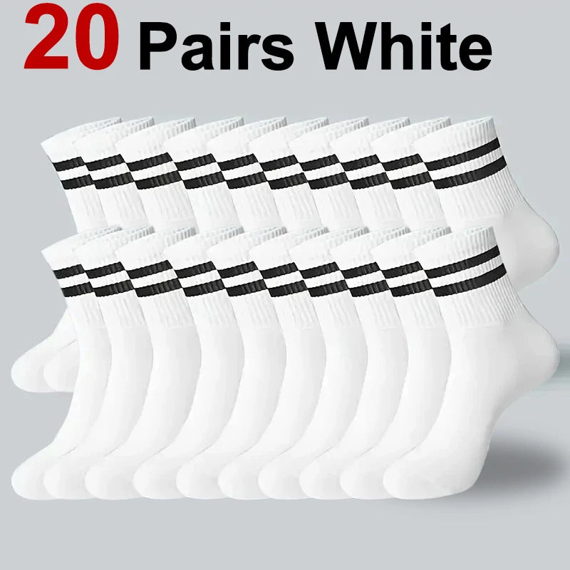 5/10/20 Pairs Neutral Solid Color Socks