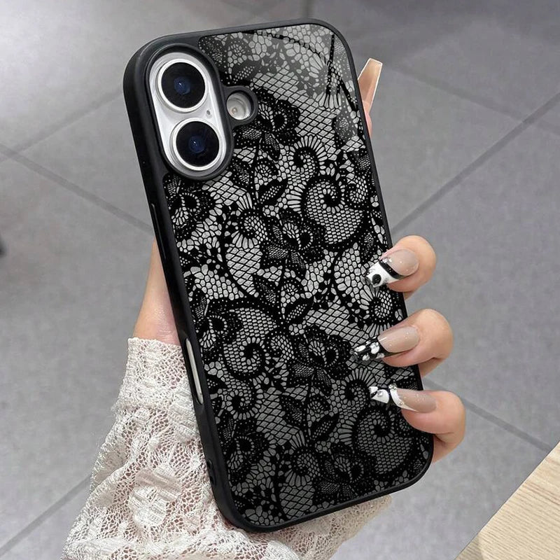 Lace Pattern Silicone Cover For iPhone