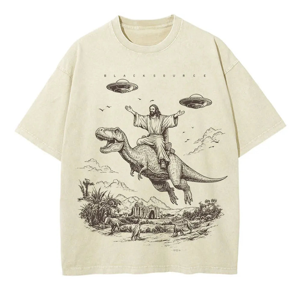 Cartoon Dinosaur Print Fashion T-Shirt