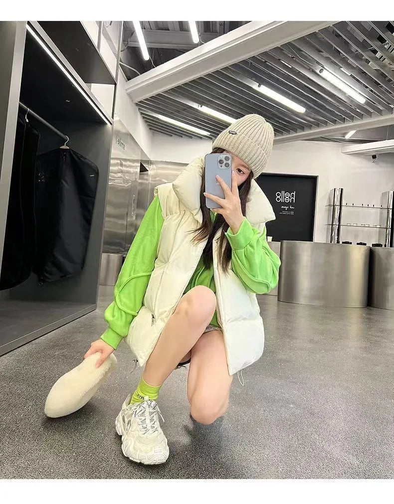 \Women's Stand Collar Zipper Vest