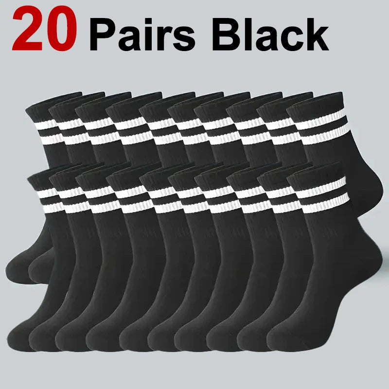 5/10/20 Pairs Neutral Solid Color Socks