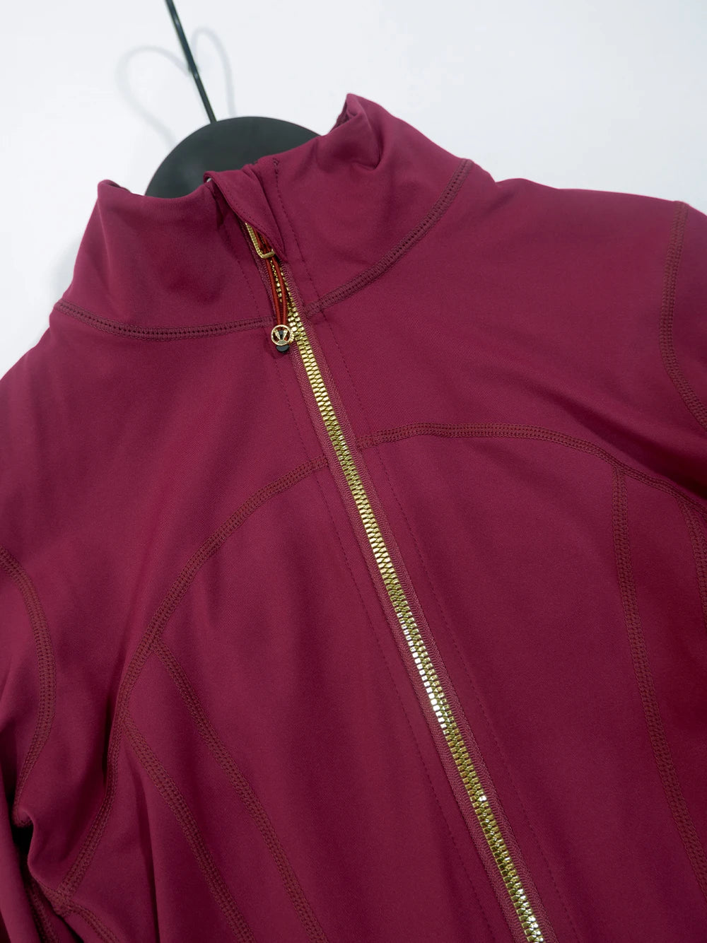 Gold zipper jacket and yoga pants set
