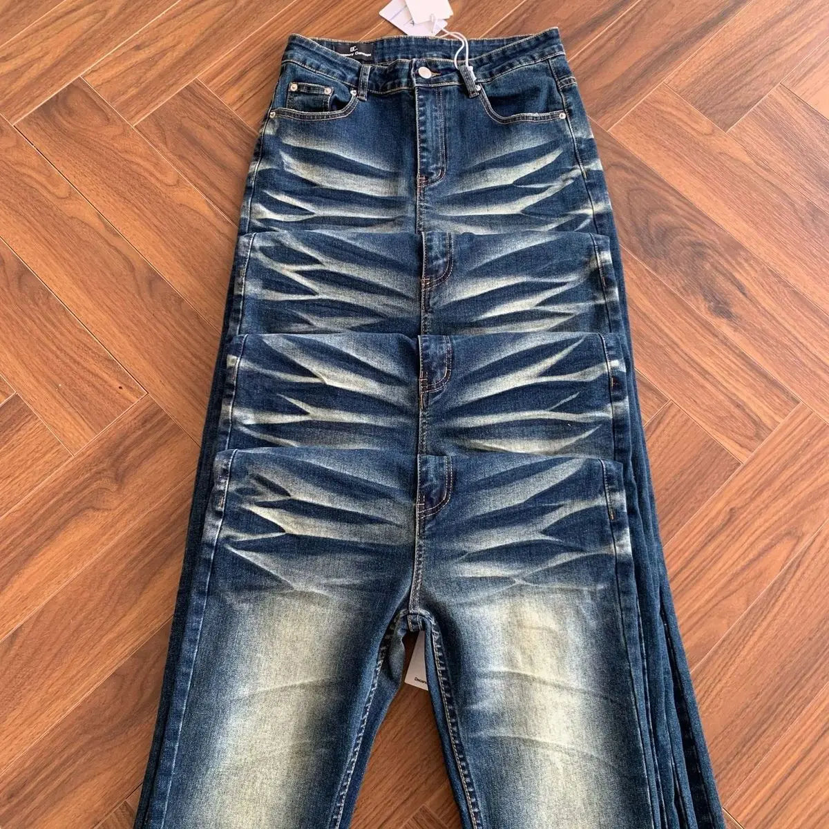Washed Cat Beard Jeans