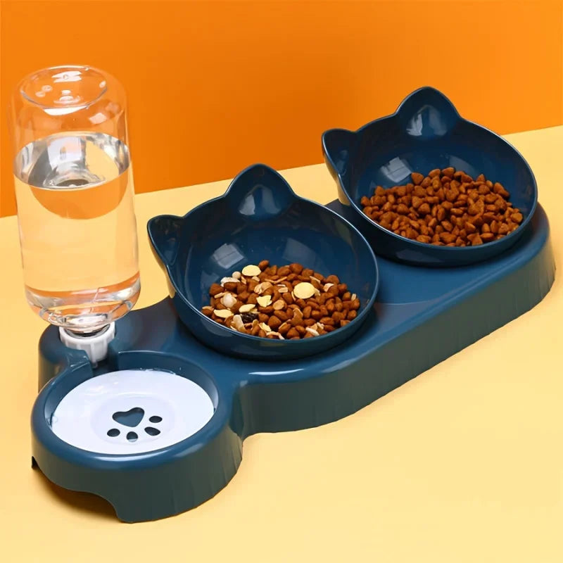Pet Bowl with Water Feeder3-in-1 Ear Design