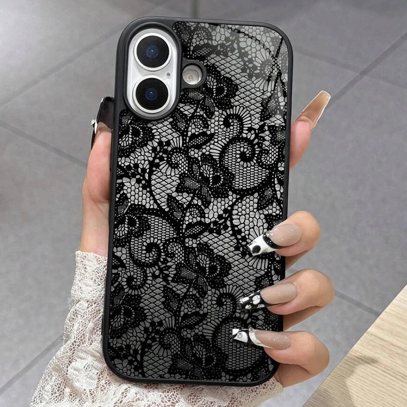 Lace Pattern Silicone Cover For iPhone