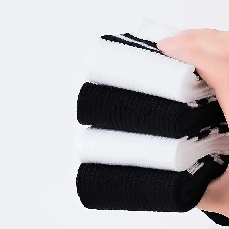 5/10/20 Pairs Neutral Solid Color Socks