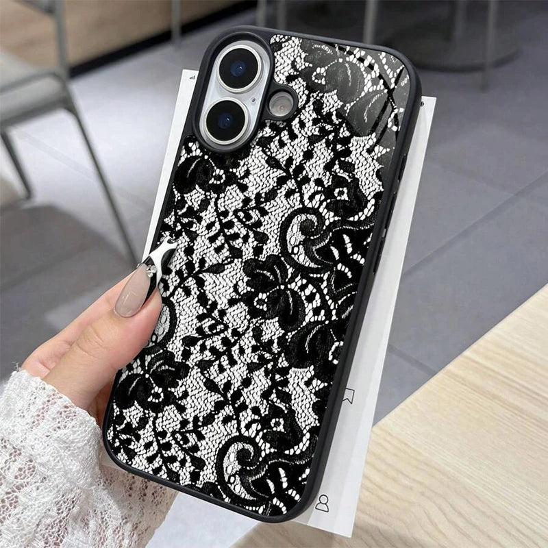 Lace Pattern Silicone Cover For iPhone