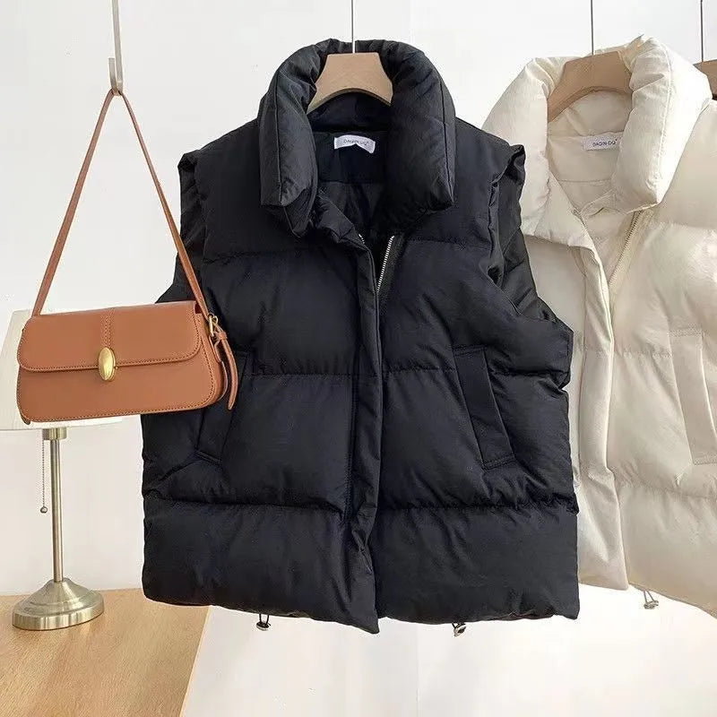 \Women's Stand Collar Zipper Vest