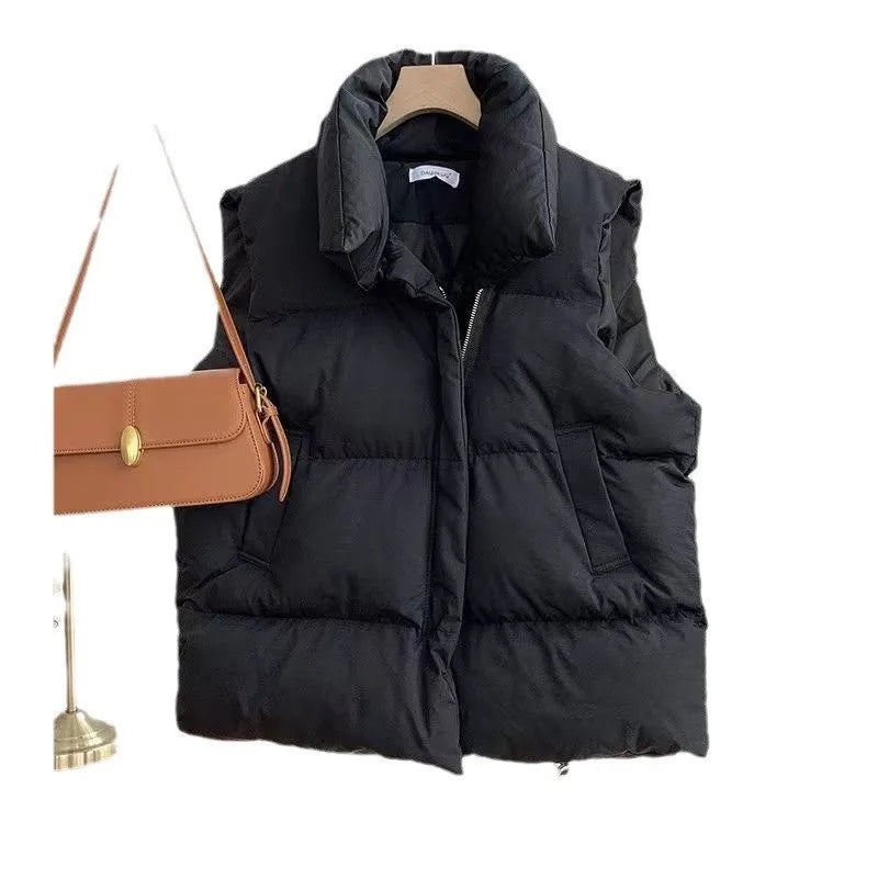 \Women's Stand Collar Zipper Vest