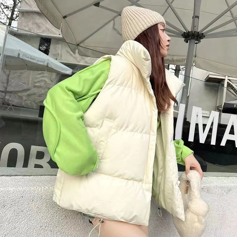\Women's Stand Collar Zipper Vest