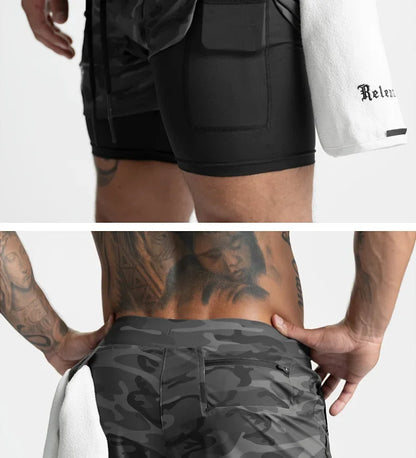 Men's Gyms Fitness 2 in 1 Quick Dry Shorts