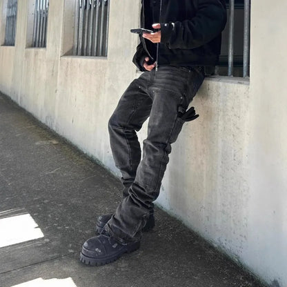Men's Distressed Bootcut Jeans