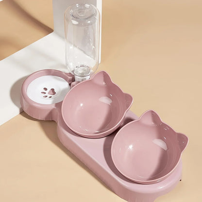 Pet Bowl with Water Feeder3-in-1 Ear Design