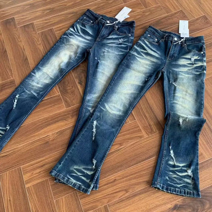 Washed Cat Beard Jeans
