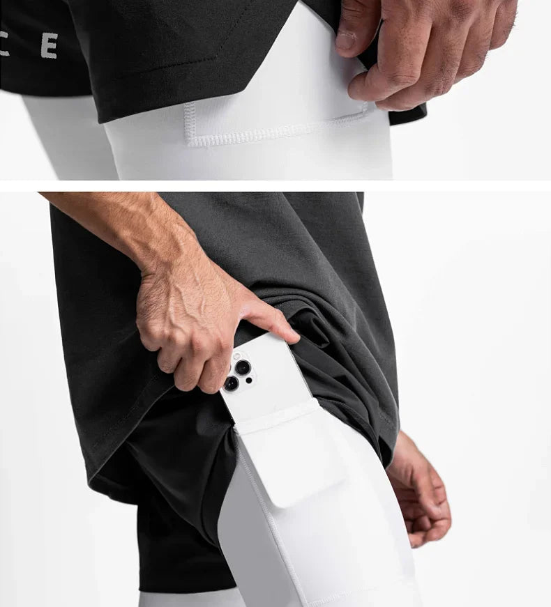 Men's Gyms Fitness 2 in 1 Quick Dry Shorts