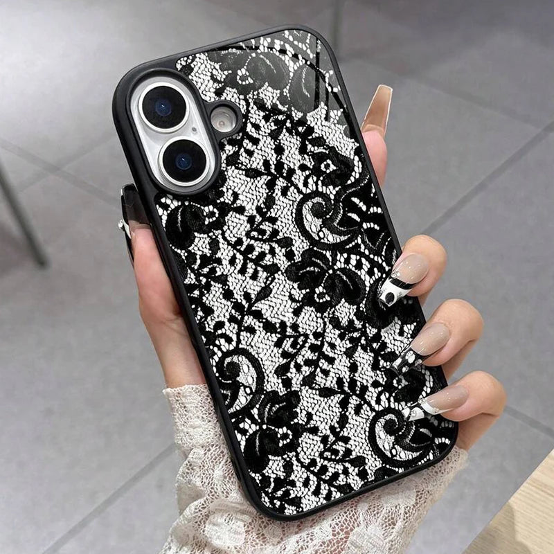 Lace Pattern Silicone Cover For iPhone
