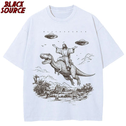 Cartoon Dinosaur Print Fashion T-Shirt
