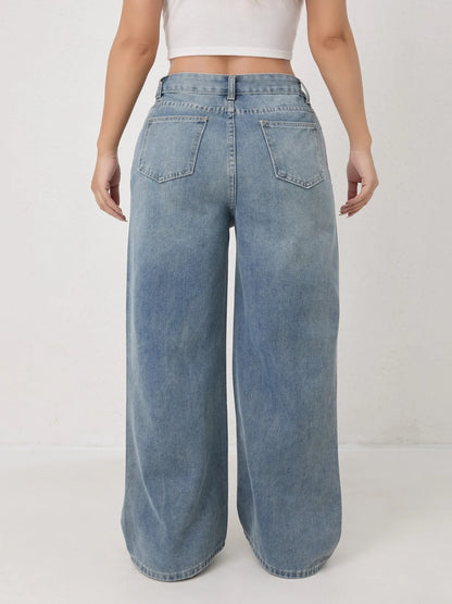 Women's Loose Fit Casual High Waist Jeans