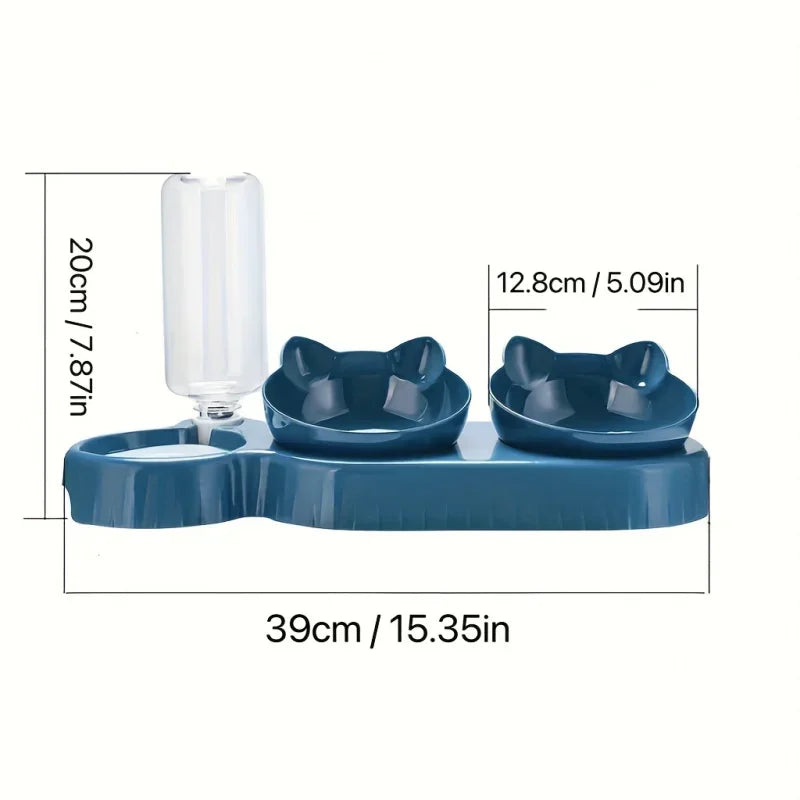 Pet Bowl with Water Feeder3-in-1 Ear Design
