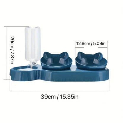 Pet Bowl with Water Feeder3-in-1 Ear Design