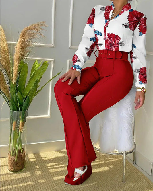 Women Twp-Piece Trouser and Shirt Set