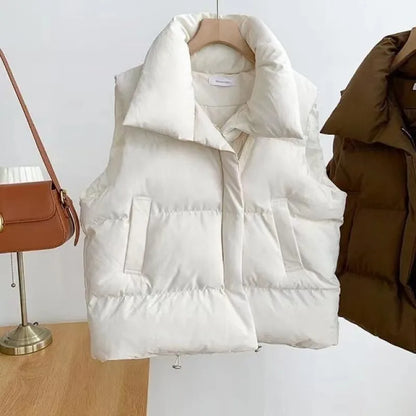 \Women's Stand Collar Zipper Vest