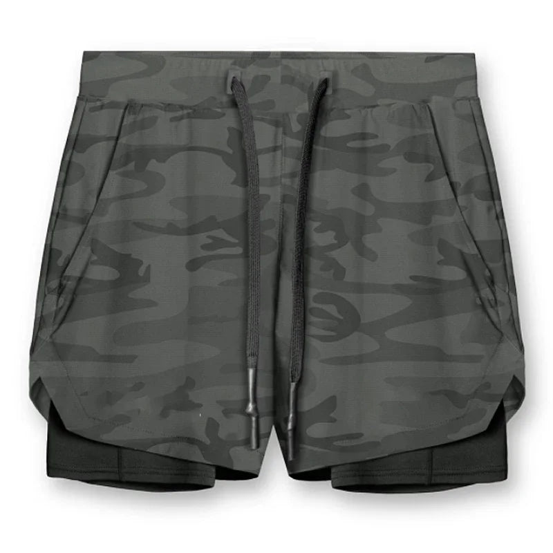 Men's Gyms Fitness 2 in 1 Quick Dry Shorts