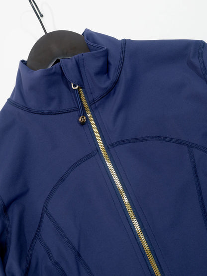 Gold zipper jacket and yoga pants set