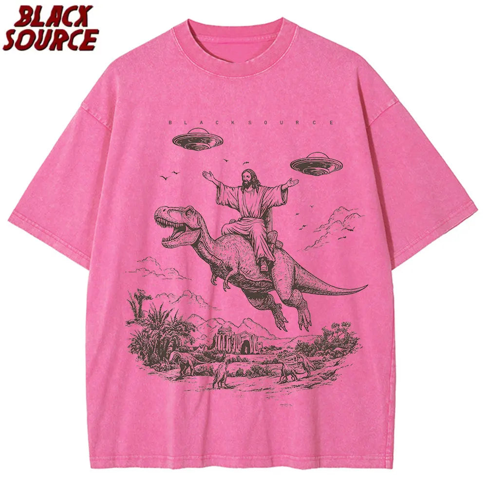 Cartoon Dinosaur Print Fashion T-Shirt